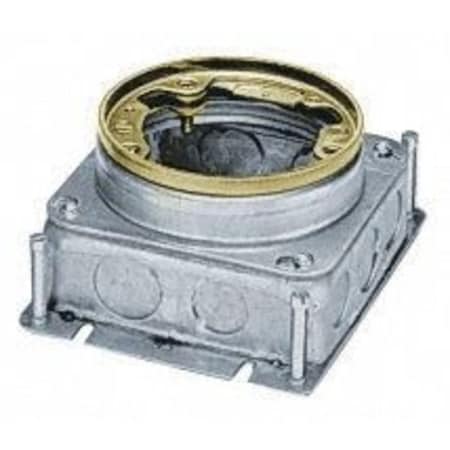 Electrical Box, 37.3 cu in, Floor Box Type, 1 Gang, Brass, Round Shape MPN:FB2529