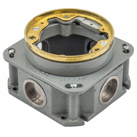 Electrical Box, 30 cu in, Floor Box Type, 1 Gang, Brass, Round Shape MPN:FB2537
