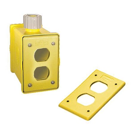 Electrical Box, 1 cu in, Outlet Box Type, 1 Gang, Valox, Rectangular Shape MPN:HBLPOB1DY