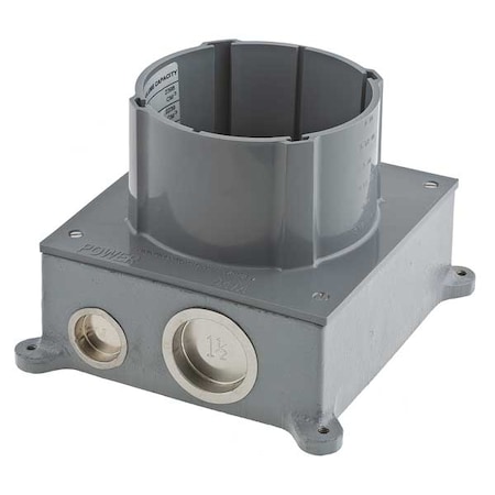 Electrical Box, 156 cu in, Floor Box Type, 2 Gangs, PVC, Round Shape MPN:S1CFB