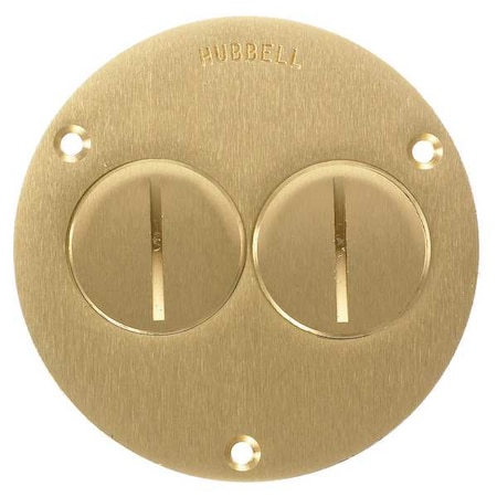 Box Cover, Floor Box Type, 2 Gang, Brass MPN:S3725