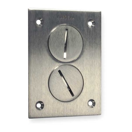 Box Cover, Floor Box Type, 2 Gang, Aluminum, Duplex Receptacle Cover Type MPN:SA3625