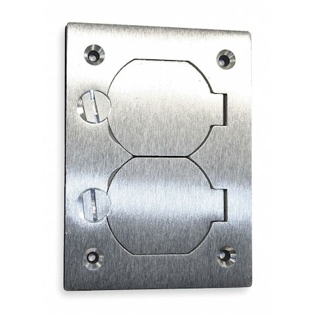 Box Cover, Floor Box Type, 1 Gang, Aluminum, Duplex Receptacle Cover Type MPN:SA3825