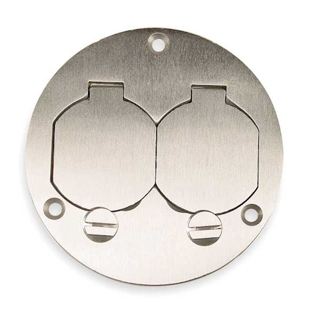 Box Cover, Floor Box Type, 2 Gang, Aluminum, Duplex Receptacle Cover Type MPN:SA3925