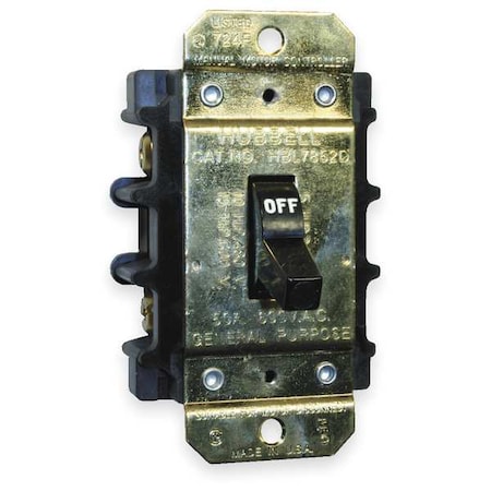 Manual Motor Switch, 50 A, 2 P, 1 Phase, Toggle, Circuit-Lock Series, No Enclosure MPN:HBL7852D