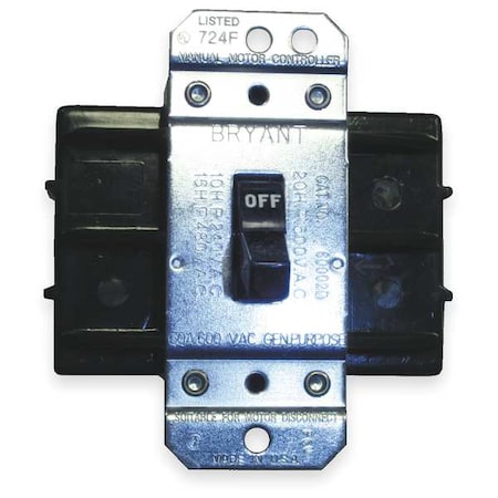 Manual Motor Switch, 60 A, 2 P, 1 Phase, Toggle, Circuit-Lock Series, No Enclosure MPN:HBL7862D