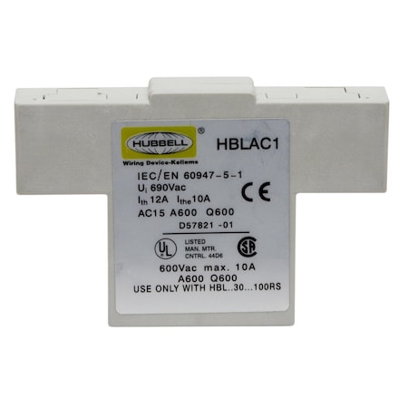 Auxiliary Contact, 100 A, 600V AC, Gray MPN:HBLAC1