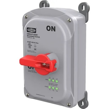 Disconnect Switch, Nonfusible, 3PST, Three Phase, NEMA 4X, Indoor/Outdoor, PBT MPN:HBLDS30P