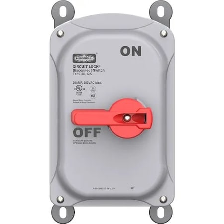 Disconnect Switch, Nonfusible, 3PST, Three Phase, NEMA 4X, Indoor/Outdoor, PBT MPN:HBLDS30VFD