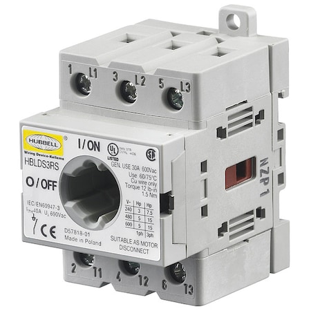 Replacement Switch, 30 A, 600V AC, Red MPN:HBLDS3RS