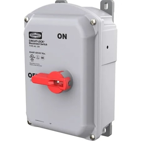 Disconnect Switch, Nonfusible, 3PST, Three Phase, NEMA 4X, Indoor/Outdoor, PBT MPN:HBLDS60AC