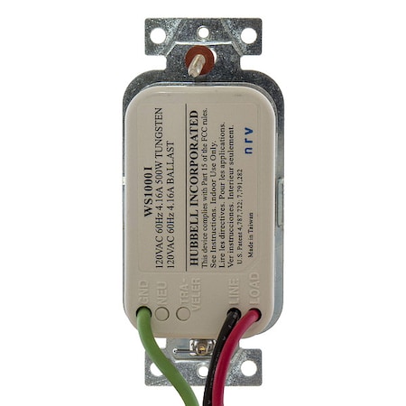 Wall Mount Sensor, Occupancy, Vacancy, Hard Wired, Ivory, 1, 200 sq ft, Fluorescent, LED MPN:WS1000I