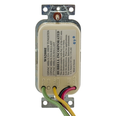 Vacancy Sensor, PIR, 1200 sq ft, Ivory MPN:WS1001I