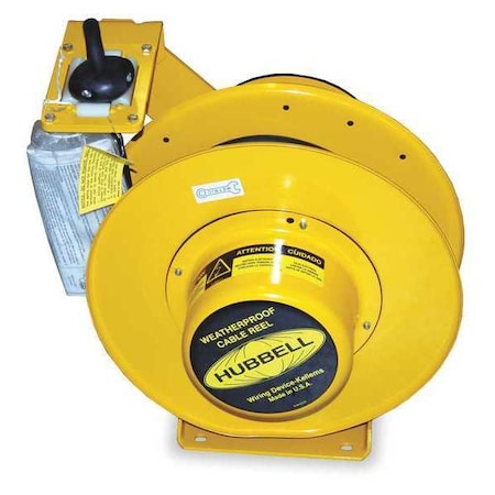 Cord Reel, No Receptacle, 12 AWG, Yellow Reel Color, 50 Ft Length MPN:HBL501242W