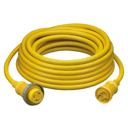 STOW Shore Power Cable, 10 AWG, 10/3, Yellow, PVC, NEMA L5-30P, 50 ft MPN:HBL61CM08