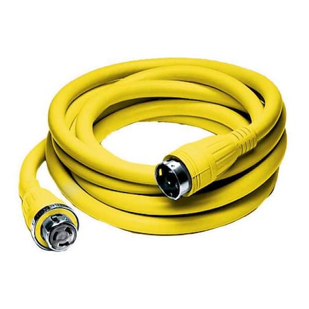 STOW Shore Power Cable, 6 AWG, 6/4, Yellow, PVC, NEMA L14-50P/CS6365C, 25 ft MPN:HBL61CM42