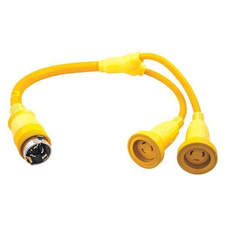 Power Strip, Marine, Molded, Y Adapter, L14-50P/CS6365C, 3 ft., Yellow MPN:HBL64CM54