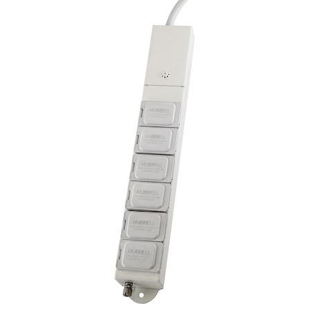 Power Strip, Surge, Hospital Grade, 15 ft., White MPN:HBL6MG1520