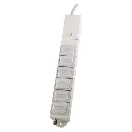 Power Strip, Surge, Hospital Grade, 6 ft., White MPN:HBL6MG6
