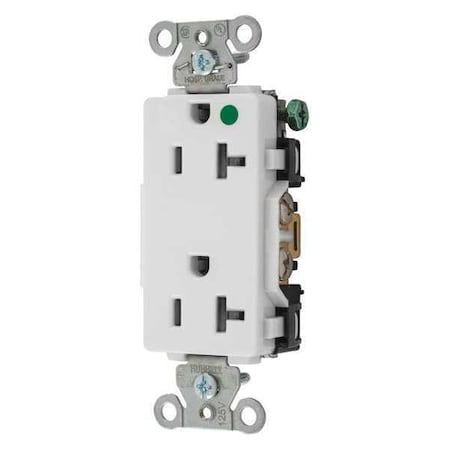 Straight Blade Receptacle, 5-20R, 20 A, 125V AC, 2 Pole, 3 Wire, Flush Mount, Grounded MPN:2182W
