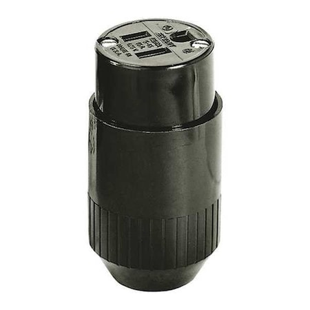 Straight Blade Connector, 5-15R, 15 A, 125V AC, 2 Pole, 3 Wire, Screw Terminals, Black MPN:515C