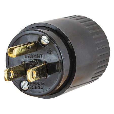 Straight Blade Plug, 5-15P, 15 A, 125V AC, 2 Pole, Screw Terminals, Grounded MPN:515P