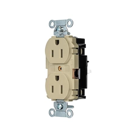 Straight Blade Receptacle, 5-15R, 15 A, 125V AC, 2 Pole, 3 Wire, Surface Mount, Grounded MPN:5252STI