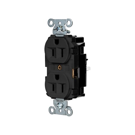 Straight Blade Receptacle, 5-15R, 15 A, 125V AC, 2 Pole, 3 Wire, Surface Mount, Grounded MPN:5262STBK