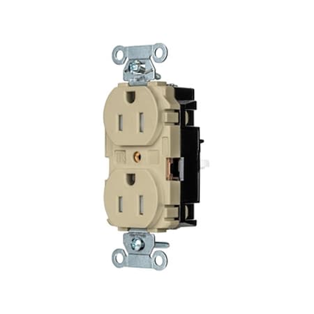 Straight Blade Receptacle, 5-15R, 15 A, 125V AC, 2 Pole, 3 Wire, Surface Mount, Grounded MPN:5262STITR