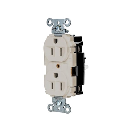Straight Blade Receptacle, 5-15R, 15 A, 125V AC, 2 Pole, 3 Wire, Surface Mount, Grounded MPN:5262STLA