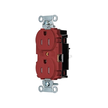 Straight Blade Receptacle, 5-15R, 15 A, 125V AC, 2 Pole, 3 Wire, Surface Mount, Grounded MPN:5262STRTR