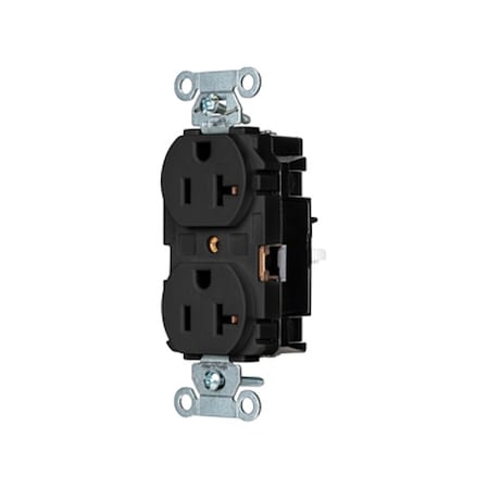 Straight Blade Receptacle, 5-20R, 20 A, 125V AC, 2 Pole, 3 Wire, Surface Mount, Grounded MPN:5352STBK