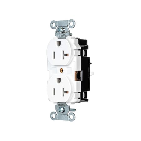 Straight Blade Receptacle, 5-20R, 20 A, 125V AC, 2 Pole, 3 Wire, Surface Mount, Grounded MPN:5352STW