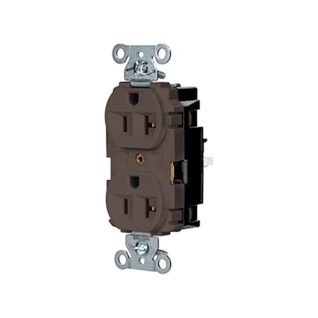 Duplex Straight Blade Receptacle, 5-20R, 20 A, 125V AC, 2 Pole, 3 Wire, Surface Mount, Grounded MPN:5362ST