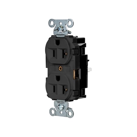 Straight Blade Receptacle, 5-20R, 20 A, 125V AC, 2 Pole, 3 Wire, Surface Mount, Grounded MPN:5362STBK
