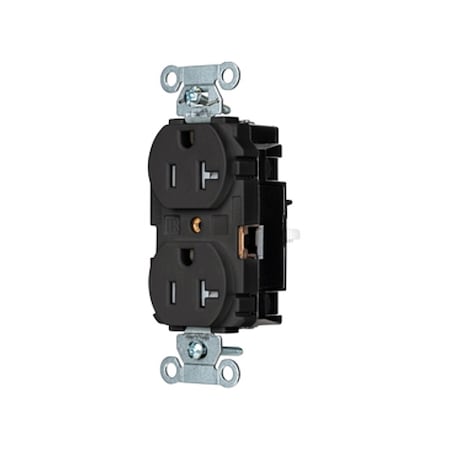 Straight Blade Receptacle, 5-20R, 20 A, 125V AC, 2 Pole, 3 Wire, Surface Mount, Grounded MPN:5362STBKTR