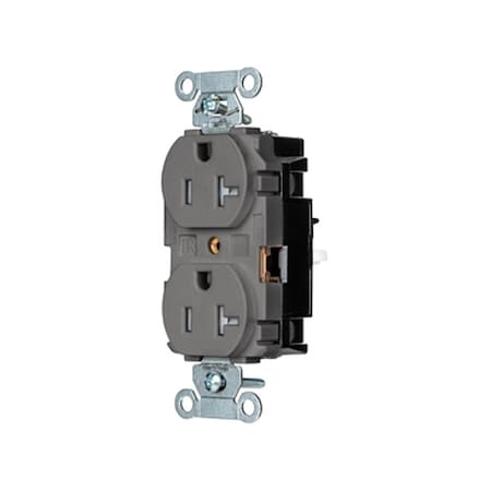 Straight Blade Receptacle, 5-20R, 20 A, 125V AC, 2 Pole, 3 Wire, Surface Mount, Grounded MPN:5362STGYTR