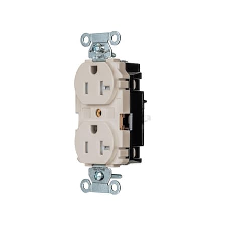 Straight Blade Receptacle, 5-20R, 20 A, 125V AC, 2 Pole, 3 Wire, Surface Mount, Grounded MPN:5362STLATR
