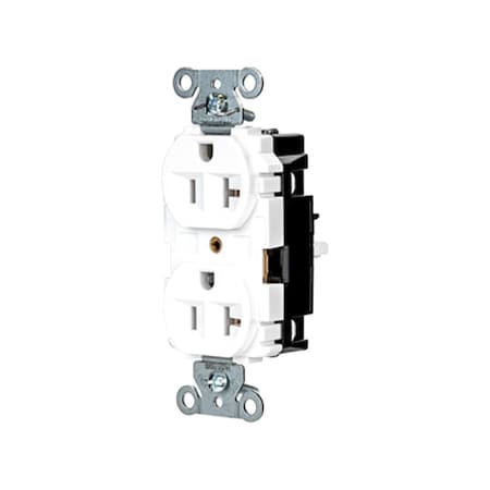 Straight Blade Receptacle, 5-20R, 20 A, 125V AC, 2 Pole, 3 Wire, Surface Mount, Grounded MPN:5362STW