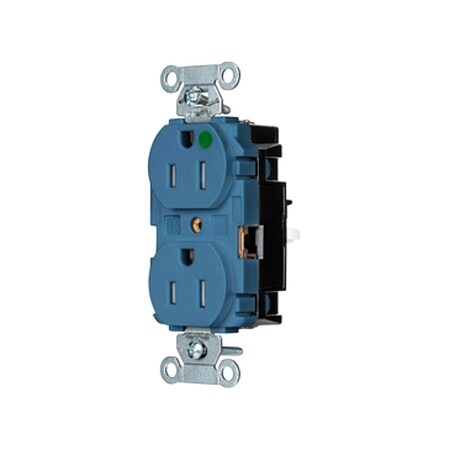 Straight Blade Receptacle, 5-15R, 15 A, 125V AC, 2 Pole, 3 Wire, Surface Mount, Grounded MPN:8200STBLTR
