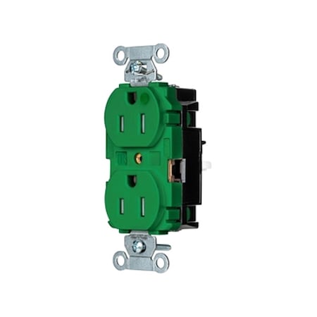 Straight Blade Receptacle, 5-15R, 15 A, 125V AC, 2 Pole, 3 Wire, Surface Mount, Grounded MPN:8200STGNTR