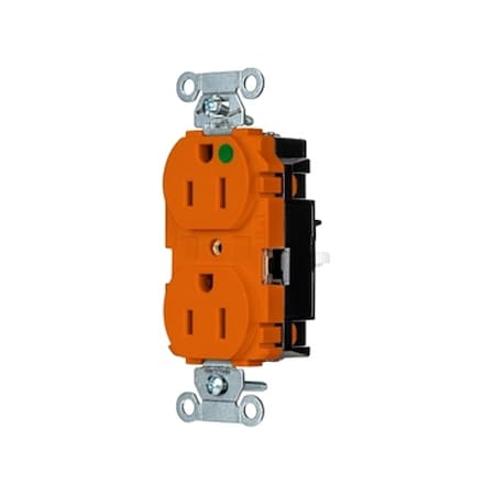 Straight Blade Receptacle, 5-15R, 15 A, 125V AC, 2 Pole, 3 Wire, Surface Mount, Grounded MPN:8200STO