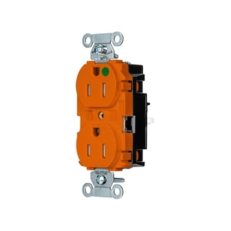 Straight Blade Receptacle, 5-15R, 15 A, 125V AC, 2 Pole, 3 Wire, Surface Mount, Grounded MPN:8200STOTR