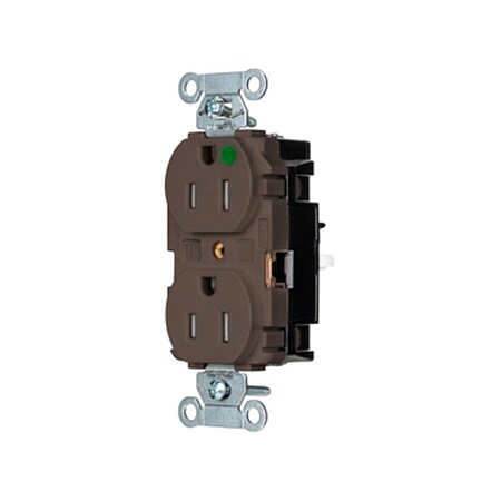 Straight Blade Receptacle, 5-15R, 15 A, 125V AC, 2 Pole, 3 Wire, Surface Mount, Grounded MPN:8200STTR