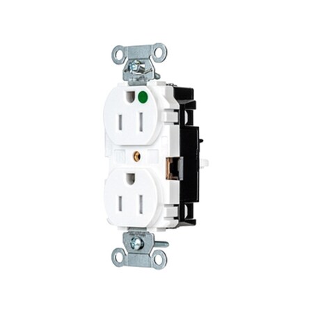 Straight Blade Receptacle, 5-15R, 15 A, 125V AC, 2 Pole, 3 Wire, Surface Mount, Grounded MPN:8200STWTR