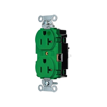 Straight Blade Receptacle, 5-20R, 20 A, 125V AC, 2 Pole, 3 Wire, Surface Mount, Grounded MPN:8300STGN