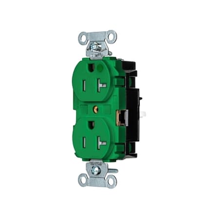 Straight Blade Receptacle, 5-20R, 20 A, 125V AC, 2 Pole, 3 Wire, Surface Mount, Grounded MPN:8300STGNTR