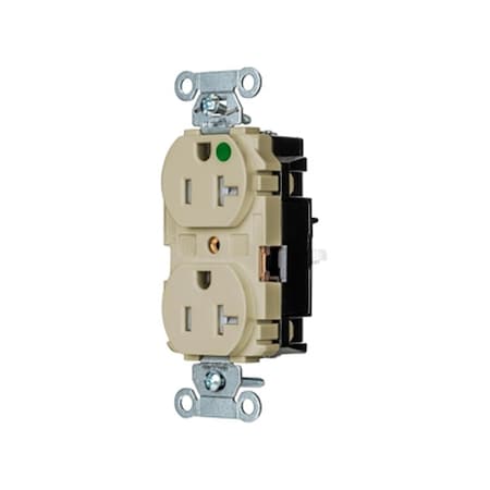 Straight Blade Receptacle, 5-20R, 20 A, 125V AC, 2 Pole, 3 Wire, Surface Mount, Grounded MPN:8300STITR