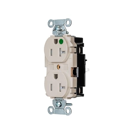 Straight Blade Receptacle, 5-20R, 20 A, 125V AC, 2 Pole, 3 Wire, Surface Mount, Grounded MPN:8300STLATR