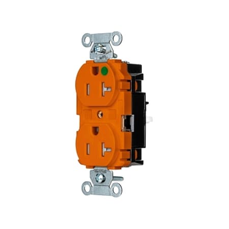 Straight Blade Receptacle, 5-20R, 20 A, 125V AC, 2 Pole, 3 Wire, Surface Mount, Grounded MPN:8300STOTR